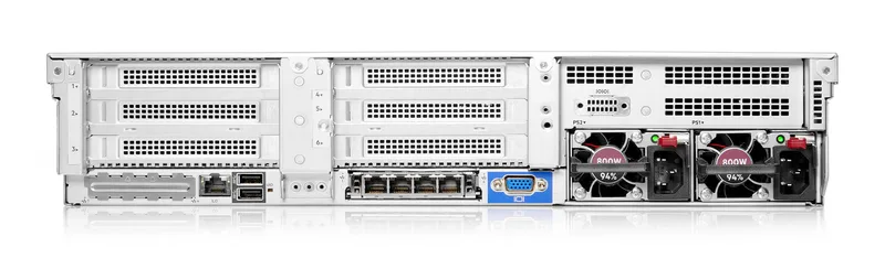 HPE ProLiant DL380 Gen10/Gen10 Plus, vista de panel trasero